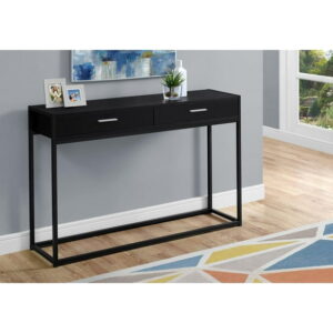 Monarch Specialties Accent Table, Console, Entryway, Narrow, Sofa, Storage Drawer, Living Room, Bedroom, Metal, Laminate, Black, Contemporary, Modern