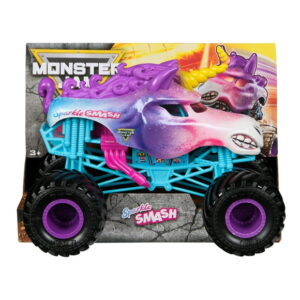 Monster Jam, Official Sparkle Smash Monster Truck, Collector Die-Cast Vehicle, 1:24 Scale, Kids Toys for Boys and Girls Ages 3 and up
