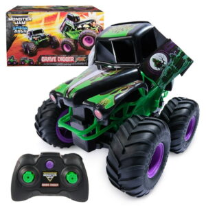 Monster Jam Smash & Bash Grave Digger Remote Control Vehicle, 1:15 Scale, Monster Jam, Official Smash & Bash Grave Digger Remote Control Indoor & Outdoor Vehicle, 1:15 Scale Repairable Monster Truck, Kids Toys for Boy and Girls Ages 4 and up