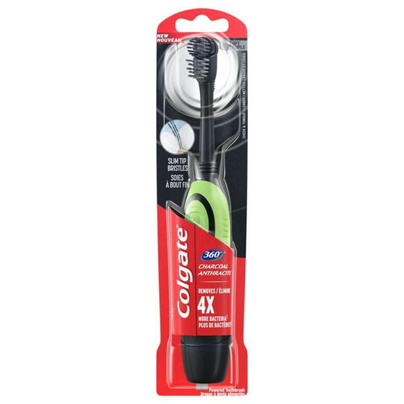 Colgate 360° Battery Powered Charcoal Toothbrush, Soft, 1 Toothbrush