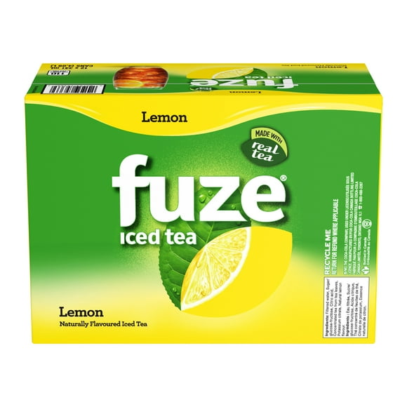 Fuze Lemon Iced Tea Cans, 341 mL, 12 Pack, FUZE LEMON TEA