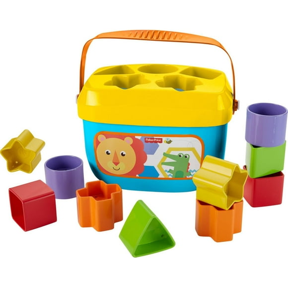 Fisher-Price Babys First Blocks Shape-Sorting Toy, Set of 10, for Infants 6+ Months, Ages 6M+
