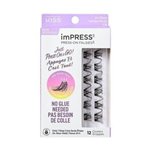 KISS imPRESS - Press-On Falsies - Just Press-On&Go - Airy Wispy - 12 Lash Clusters, KISS imPRESS Nails
