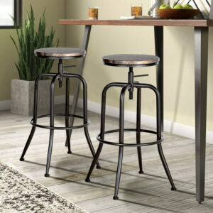 Homy Casa 2 Packs Bar Pub Stools, Indoor Kitchen Dining Furniture for Kitchen tables, Walnut