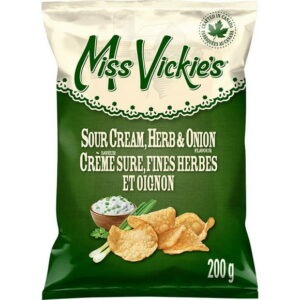 Miss Vickie's Sour Cream, Herb & Onion Kettle Cooked Potato Chips, 200 g.