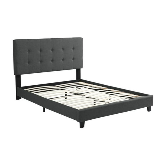 Dorian Queen Platform Bed, Dark Grey