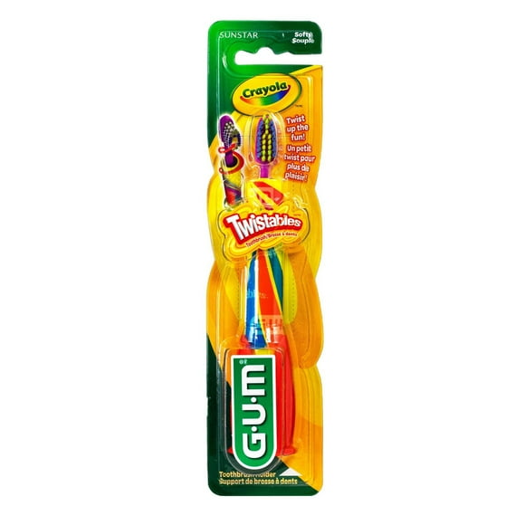 GUM® CRAYOLA TWISTABLES® Kids Toothbrush, Soft Bristles, 3+