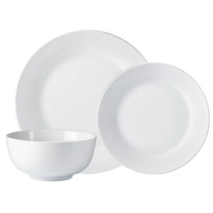 Safdie & Co. Dinnerset 12PC Plain White Round Rim Aspen