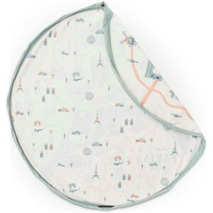 Play & Go - Paris Map Pattern - 3-in-1 Play Mat - Storage Bag & Diaper Bag - Fun & Interactive for Kids - 140 cm Diameter - Suitable for Newborn to Toddler - Easy to Carry Everywhere