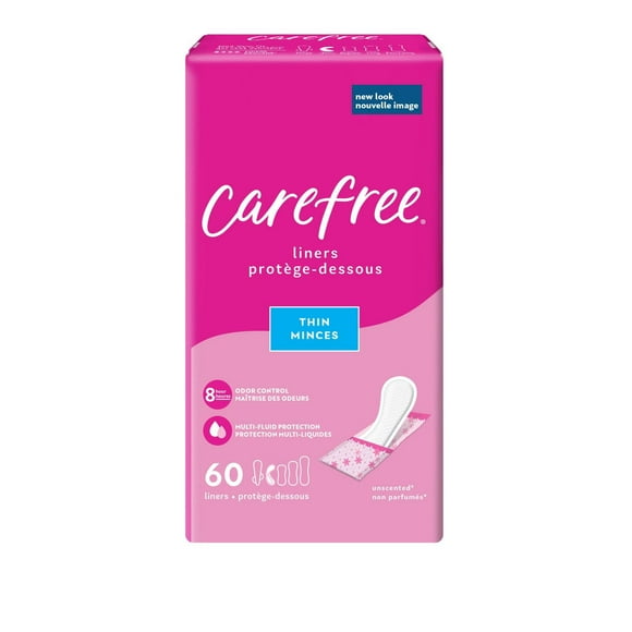 Carefree Acti-Fresh Body Shape Panty Liners Thin To Go Pack of 60 Liners, 60 Panty Liners