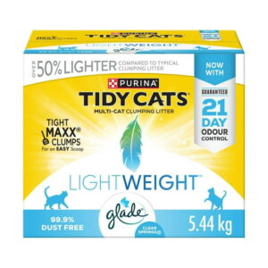 Tidy Cats LightWeight with Glade Clear Springs Multi-Cat, Clumping Cat Litter 5.44 kg, 5.44 kg