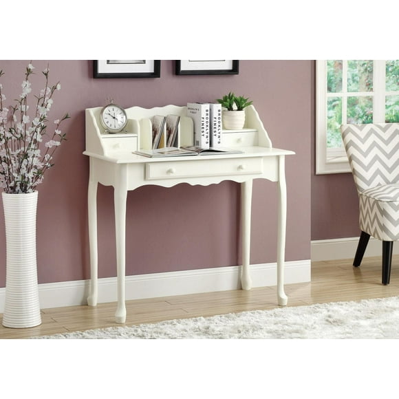 Monarch Specialties Computer Desk, Home Office, Laptop, Storage Drawers, 36"l, Work, Wood, White, Traditional