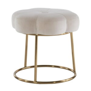 Sabine Accent Vanity Stool, White