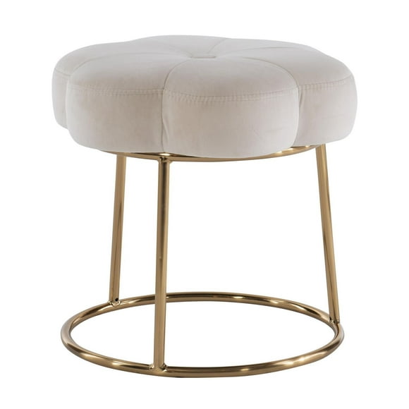 Sabine Accent Vanity Stool, White