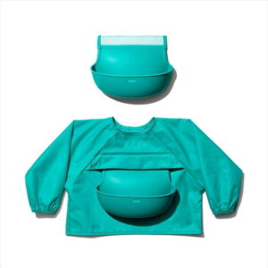 OXO Tot - Sleeved Roll-Up Bib - For Play or Mealtime - Baby and Toddler 9 Months + - Teal