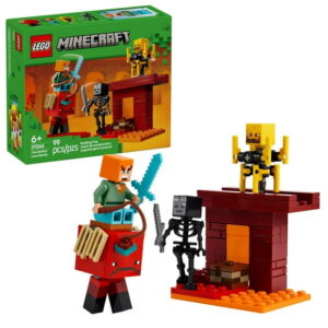 LEGO Minecraft The Nether Lava Battle Toy and Playset - Building Minecraft Toy for Kids, Ages 6+ - Alex, Wither Skeleton, Blaze and Strider Figures for Pretend Play - Gift Idea for Birthdays - 21266, Includes 99 Pieces, Ages 6+