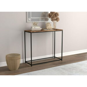 Safdie & Co. Console Table 31L Brown Reclaimed Wood Black Metal