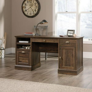 Sauder® Barrister Lane Executive Desk in Iron Oak Finish