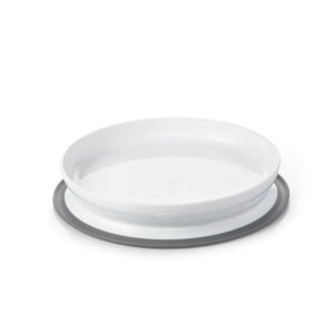 OXO Tot - Stick & Stay Suction Plate - Silicone Base That Sticks Surfaces - Baby Feeding from 6 Months and Up - Gray