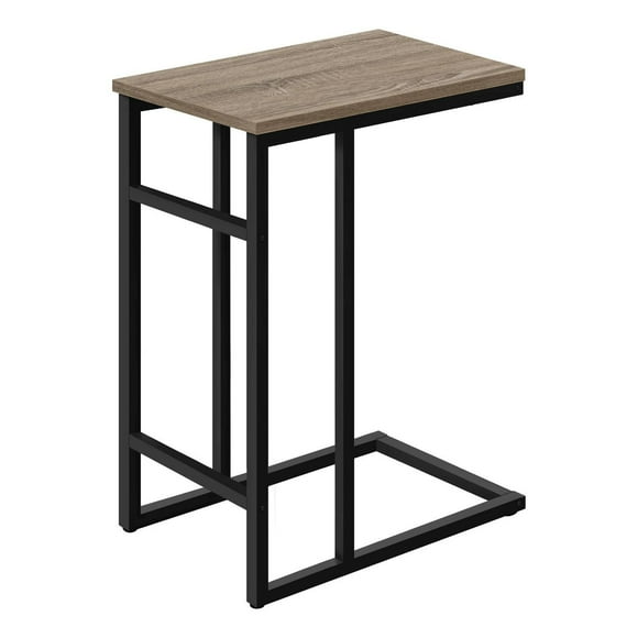Monarch Specialties Accent Table, C-shaped, End, Side, Snack, Living Room, Bedroom, Metal, Laminate, Brown, Black, Contemporary, Modern