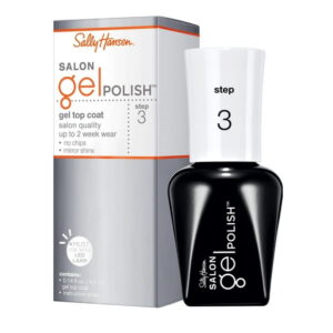 Sally Hansen Salon Gel Polish Top Coat, Salon results in 3 steps, vibrant color, chip-resistant, up to two weeks of beautiful wear, At home gel mani