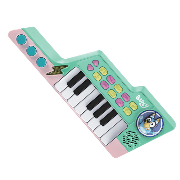 VTech® Bluey Blueys Keytar Toy Piano and Guitar Combo for Toddlers - French Version, 3-6 Yrs, VT BLUEY'S KEYTAR FR