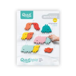 Quutopia - Bath Puzzle: Animal Parade - 10 Soft Foam Pieces - 10 Months+ - Fun & Educational - Creative Animal Shapes - Stimulates Imagination - Safe for Bath Time Play