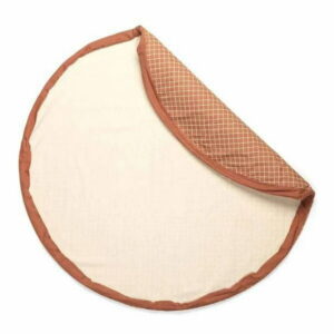 Play & Go - Timeless Brown Grid Pattern - 3-in-1 Play Mat - Storage Bag & Diaper Bag - Made from Organic Cotton - 140 cm Diameter - Suitable for Newborn to Toddler - Easy to Carry Everywhere