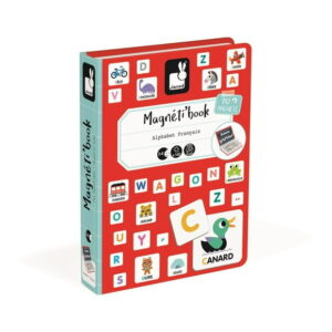 Janod French Alphabet Magnetibook 3 to 8 years Educational Magnetic Games Toy for Kids Toddler Children J02711