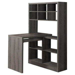 Monarch Specialties Computer Desk, Home Office, Bookcase, Corner, Storage Shelves, Left, Right Set-up, L Shape, Work, Laptop, Laminate, Brown, Contemporary, Modern