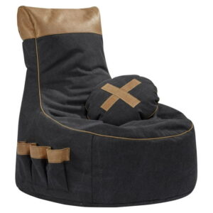 Gouchee Home Swing Cory Bean Bag Chair  Cotton Blend Fabric with Polystyrene Bead Filling, Suitable for Adults and Teens, Comfortable Lounge Seating with Storage Pockets for Bedroom or Living Room