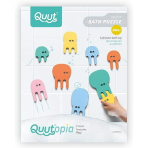 Quut - Bath Puzzle: Jellyfish - Fun & Educational - Suitable for 10+ Months - Improves Fine Motor Skills - Floating Shapes & Color Matching - Safe & Durable - BPA-Free, Phthalates-Free, Latex-Free - P