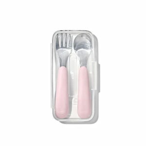 Oxo tot On-The-Go Fork and Spoon Set - Blossom - 12 months +