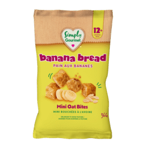 Simply Gourmet Mini Oat Bites Toddler Snack, Banana Bread, 12+ Months, 36 g, Mini Oat Bites