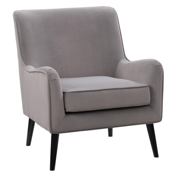 CorLiving Isla Velvet Upholstered Modern Indoor Accent Chair with Tapered Wooden Legs