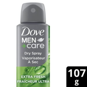 Dove Men+Care Antiperspirant Deodorant Dry Spray For Men Extra Fresh 72-hour Sweat and Odour protection Extra Fresh With Triple Defense Technology, 107g, 107 g