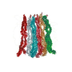 2M Metallic Tinsel Garland With Matte Finish (Asstd) - Set of 12