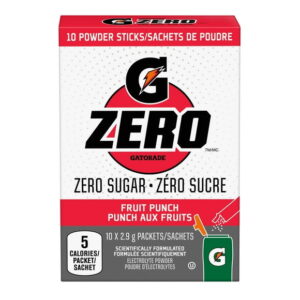 Gatorade Zero Sugar Fruit Punch Electorlyte Powder 10 x 2.9g, Packets, 10 x 2.9 g