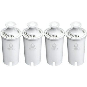 Brita Standard Replacement Filter, Reduces Contaminants while keeping healthy minerals, Certified by WQA to reduce Chlorine for improved taste, Made without BPA, Replace after 151 litres,, 4 Count