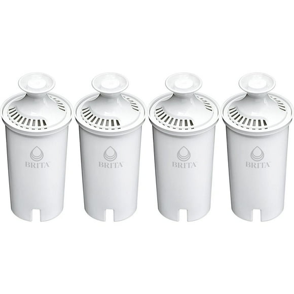Brita Standard Replacement Filter, Reduces Contaminants while keeping healthy minerals, Certified by WQA to reduce Chlorine for improved taste, Made without BPA, Replace after 151 litres,, 4 Count