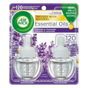 Air Wick Plug-in Air Freshener, Scented Oil Refills, Lavender & Chamomile, 2 Refills, 2 Pack