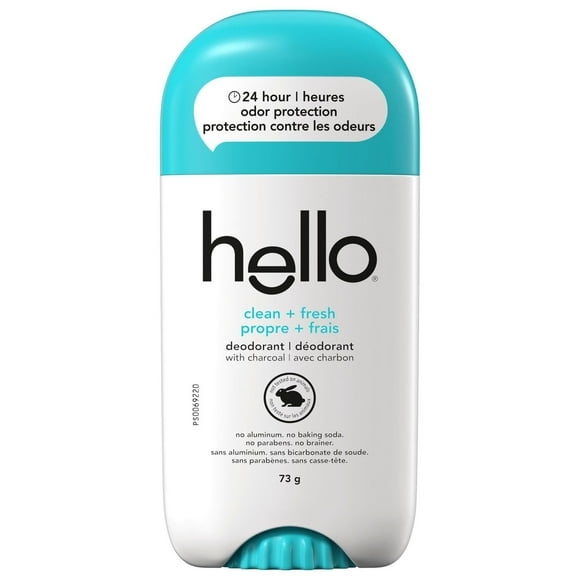 hello clean + fresh with charcoal naturally friendly deodorant, 73g
