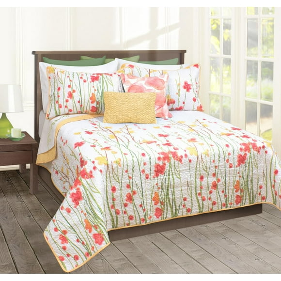 Safdie & Co. Home Deluxe Collection Multi Color 100% Polyester Quilt Set