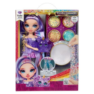 Rainbow High Rainbow Shimmers with Slime  Violet, Purple 11 Fashion Doll, Create a Rainbow Doll, Slime Kit, Pet Squirrel, Kids Gift 4+, RAINBOW SLIME