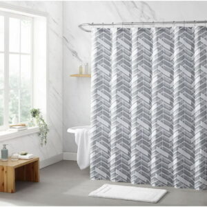 1pc Chevron Fabric Shower Curtain
