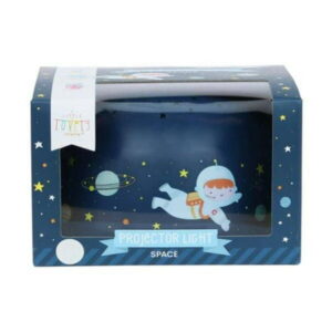 A Little Lovely Company - Projector Light Blue - Wireless Lamp - Space Theme - Creates Starry Sky on Ceiling - Easy to Carry - Perfect for Kids' Rooms