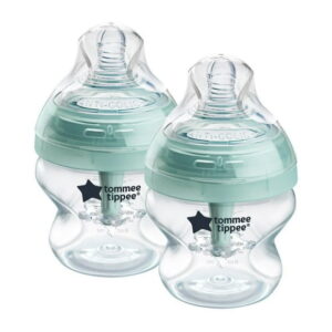 Tommee Tippee Baby Bottles, Advanced Anti-Colic Baby Bottle with Slow Flow Breast-Like Nipple, 5oz, 0m+, Self-Sterilizing, Baby Feeding Essentials, Pack of 2