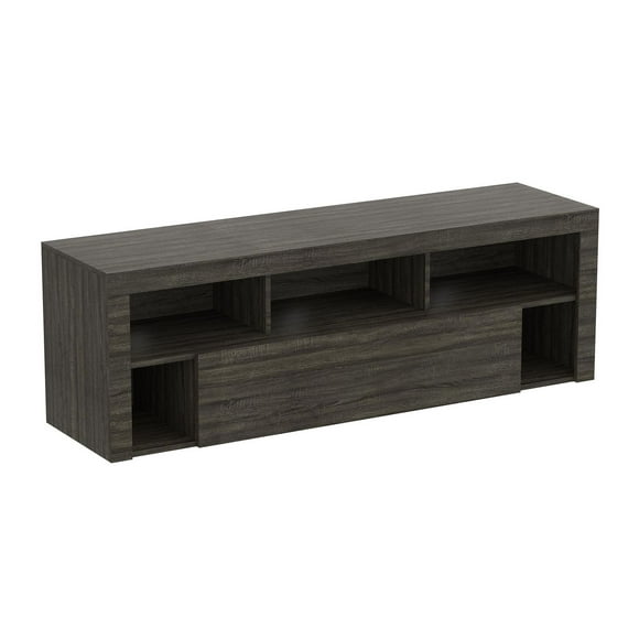 Safdie & Co. Tv Stand 59L Dark Grey 1 Big Drawer 5 Shelves