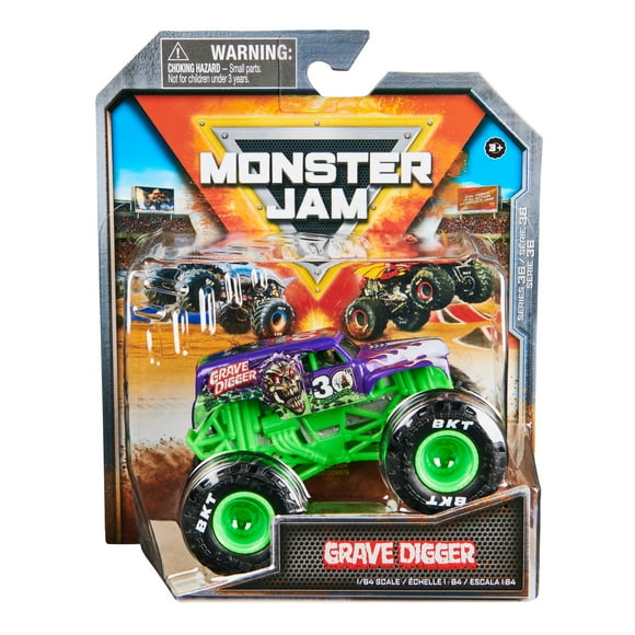 Monster Jam, Official Grave Digger Monster Truck, Die-Cast Vehicle, 1:64 Scale, Kids Toys for Boys Ages 3 and up