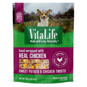 VitaLife Sweet Potato & Chicken, All Natural Dog Treats, 750 g Hand Wrapped Treats